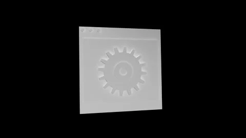 Minimalist 3D Gear Icon Design in Grayscale on Black Background with Depth .. Vídeos de archivo 341921400