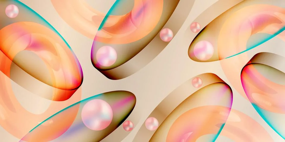 Minimalist 3D Glassmorphism Gradient Overlay Background, Geometric Glass Effect Stock Illustration