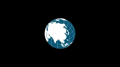 Minimalist 3d Globe Earth Map Rotating Animation Stock Footage 314629126