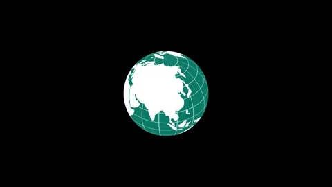 Minimalist 3d Globe Earth Map Rotating Animation Stock Footage 314629148