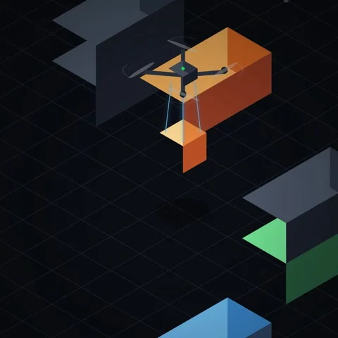 Minimalist 3D Grid Technology Abstract Background Loop Seamless Stock Footage 344778242