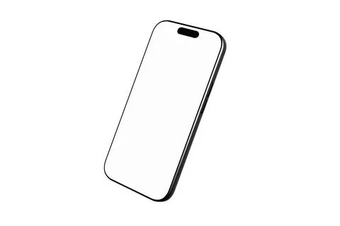 Minimalist 3D isometric render of a white smartphone device Illustrazione stock