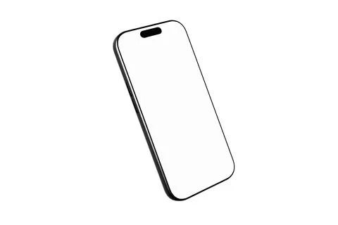 Minimalist 3D isometric render of a white smartphone device Illustrazione stock