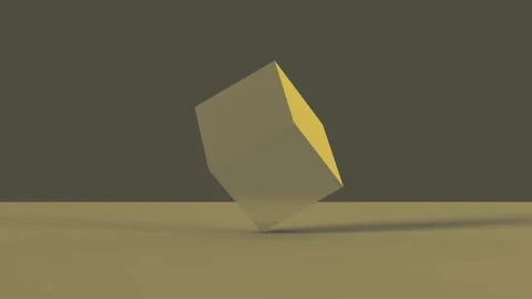 Minimalist 3D Metallic Cube Balancing Loop - Dark Grey Abstract Tech Background Vídeo Stock 309205566