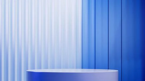 Minimalist 3D Podium with a Soft Gradient Background in Blue Tones Illustrazione stock