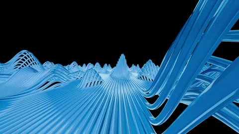 Minimalist 3D Render of Abstract Wavy Cable Field Stock Footage 314170972