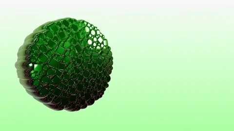 Minimalist 3D rotating chrome green cylinder and cube cluster 4k Stock Footage 338345233