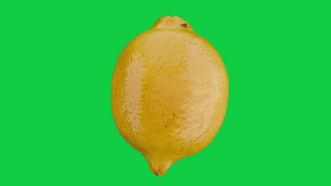 Minimalist 3D Rotating Single Yellow Lemon Element on Chroma Key Background,  Stock Footage 339818842