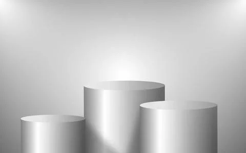A minimalist 3D scene featuring a circular podium with a backdrop, ideal fo.. Stock Illustration