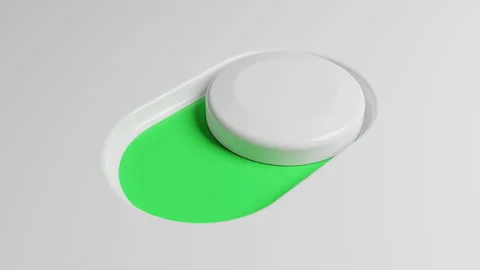 Minimalist 3d settings switch toggles on and off Stock Footage 168764221