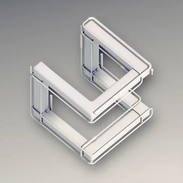 Minimalist 3D White Generative Splines Abstract Geometric Background Stock Illustration