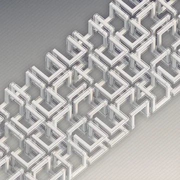Minimalist 3D White Generative Splines Abstract Geometric Background Stock Illustration