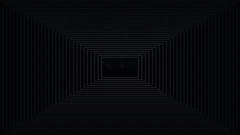Minimalist 3D wireframe perspective grid tunnel on black background Stock Footage 335937958