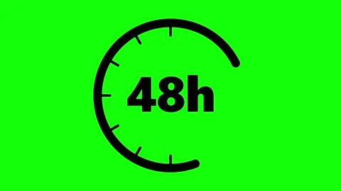 A minimalist 48-hour countdown clock animation in 4K resolution, featuring .. Видео 339066172