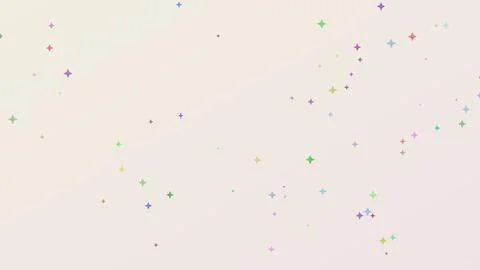 Minimalist 4K background featuring colorful four-pointed stars scattered on.. Stock Illustration