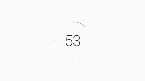 Minimalist 60 Second Countdown Timer on White Background Video stock 341789612