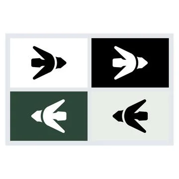 Minimalist Abstract Arrow Icon Set Stock Illustration