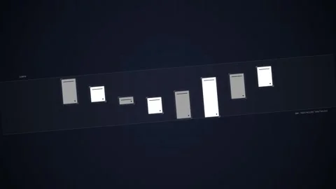 Minimalist Abstract Audio Waveform Graphic on Dark Blue Background Stock Footage 348423960