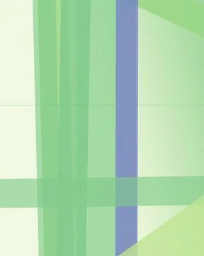 A minimalist abstract backdrop uses translucent green planes, vertical bars.. Stock Illustration