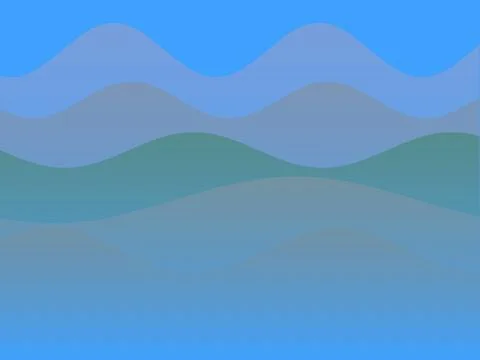 Minimalist abstract background with calm blue and green wavy layers represe.. Stock Illustration