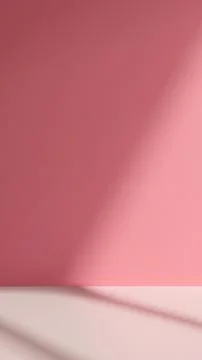 Minimalist abstract background, empty room with pink wall and floor Stock Photos
