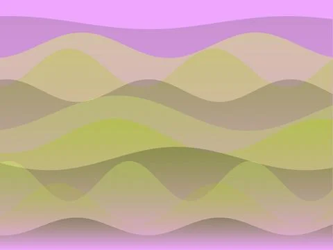 Minimalist Abstract Background featuring Colorful Transparent Wavy Layers f.. Stock Illustration