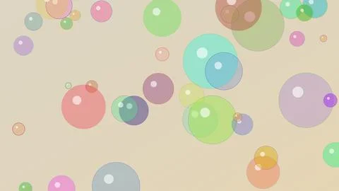 Minimalist abstract background featuring colorful floating bubbles and tran.. Illustration
