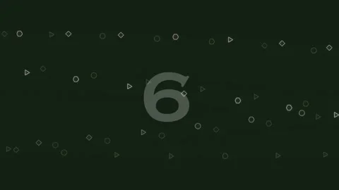 Minimalist abstract background with glowing number nine on dark green backdro Stock Footage 342206204