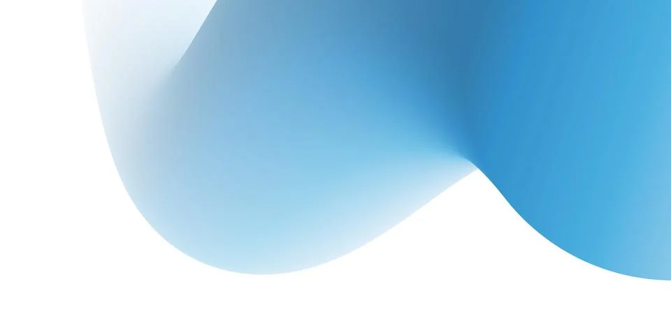 Minimalist abstract background with overlapping  blue curvy, swirly lit 3d .. Stock Illustration