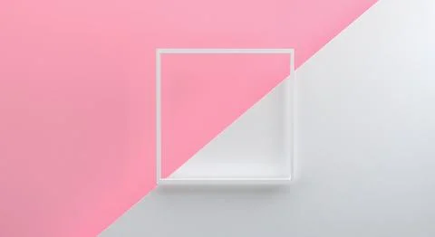 Minimalist abstract background, Pink primitive geometrical figures, pastel co Stock Illustration