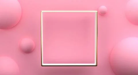 Minimalist abstract background, Pink primitive geometrical figures, pastel co Stock Illustration