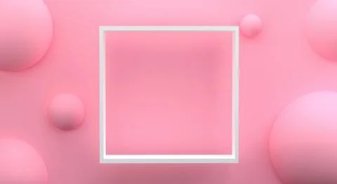 Minimalist abstract background, Pink primitive geometrical figures, pastel co Stock Illustration
