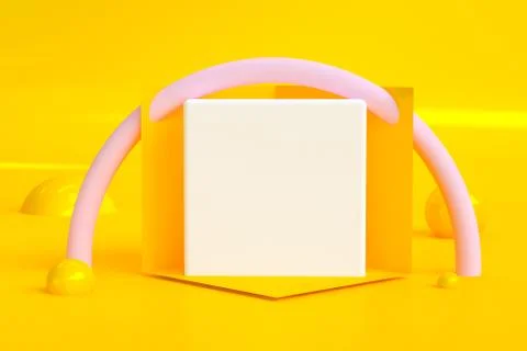 Minimalist abstract background, primitive geometrical figures, pastel colors, Stock Illustration