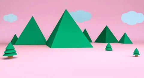 Minimalist abstract background, primitive geometrical figures, pastel colors, Stock Illustration