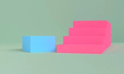 Minimalist abstract background, primitive geometrical figures, pastel colors, Stock Illustration