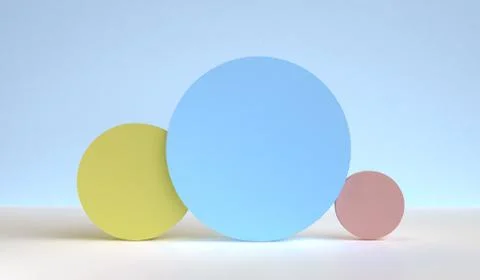 Minimalist abstract background, primitive geometrical figures, pastel colors, Stock Illustration