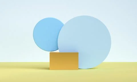 Minimalist abstract background, primitive geometrical figures, pastel colors, Stock Illustration