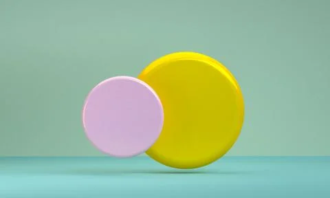 Minimalist abstract background, primitive geometrical figures, pastel colors, Stock Illustration