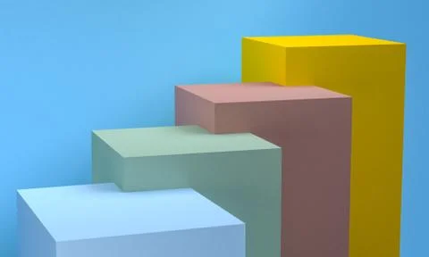 Minimalist abstract background, primitive geometrical figures, pastel colors, Stock Illustration