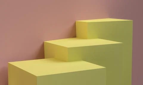 Minimalist abstract background, primitive geometrical figures, pastel colors, Stock Illustration