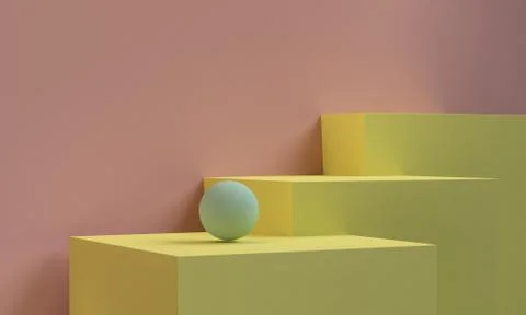 Minimalist abstract background, primitive geometrical figures, pastel colors, Stock Illustration