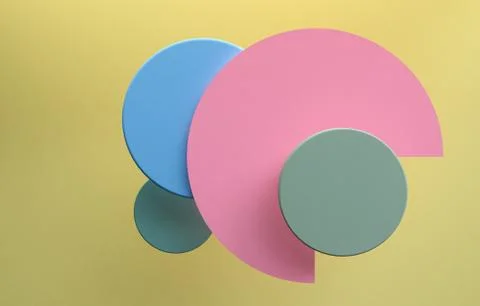 Minimalist abstract background, primitive geometrical figures, pastel colors, Stock Illustration