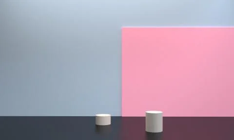 Minimalist abstract background, primitive geometrical figures, pastel colors, Stock Illustration