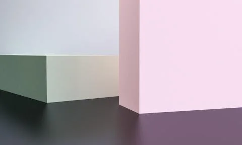 Minimalist abstract background, primitive geometrical figures, pastel colors, Stock Illustration