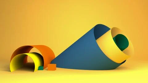 Minimalist abstract background, primitive geometrical figures, pastel colors, Stock Illustration