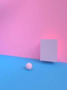 Minimalist abstract background, primitive geometrical figures, pastel colors, Stock Illustration