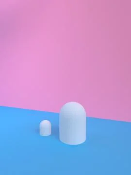 Minimalist abstract background, primitive geometrical figures, pastel colors, Stock-Illustration