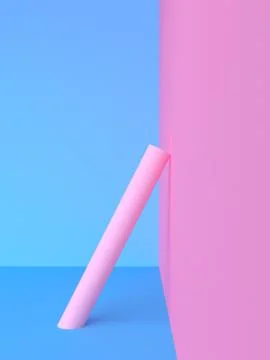 Minimalist abstract background, primitive geometrical figures, pastel colors, Stock Illustration