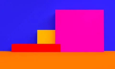 Minimalist abstract background, primitive geometrical figures, pastel colors, Stock Illustration