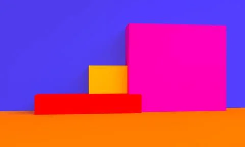 Minimalist abstract background, primitive geometrical figures, pastel colors, Stock Illustration